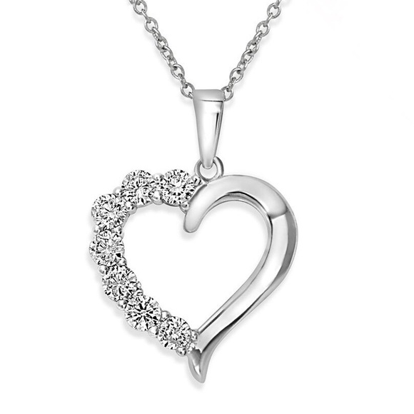Sterling Silver Heart Necklace - Picture 6 of 7